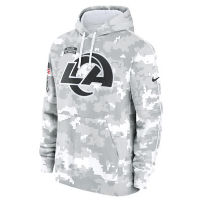 Sudadera con gorro sin cierre Nike de la NFL para hombre Los Angeles Rams Salute to Service Primary Edge Club