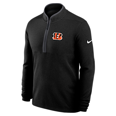 Cincinnati Bengals Logo Victory Men's Nike Dri-FIT NFL 1/2-Zip Long-Sleeve Top
