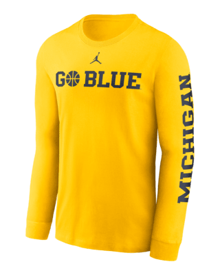 Мужская футболка Michigan Wolverines Basketball Icon Nike College Long-Sleeve для баскетбола