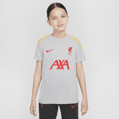 Dzianinowa koszulka piłkarska z krótkim rękawem dla dużych dzieci Nike Dri-FIT Liverpool F.C. Strike (wersja trzecia)