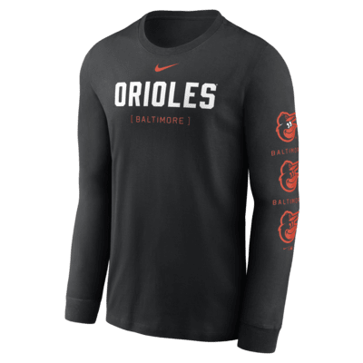 Playera de manga larga Nike de la MLB para hombre Baltimore Orioles Repeater