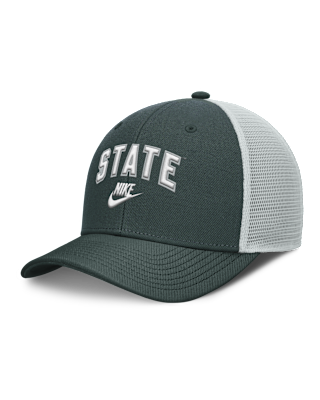 Мужские  Michigan State Legacy Arch Rise Nike Dri-FIT College Trucker Adjustable Hat