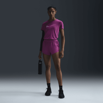 Haut de running à motif et manches courtes Dri-FIT Nike One pour femme