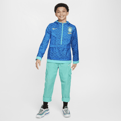 Chamarra tipo anorak de fútbol Nike para niños talla grande Brazil Windrunner