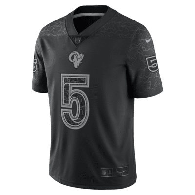 Camiseta de fútbol americano a la moda para hombre NFL Los Angeles Rams RFLCTV (Jalen Ramsey)