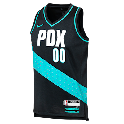 Jersey Nike de la NBA Swingman para niños talla grande Scoot Henderson Portland Trail Blazers City Edition