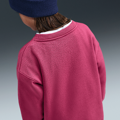 Playera de cuello redondo oversized para niños talla pequeña Nike