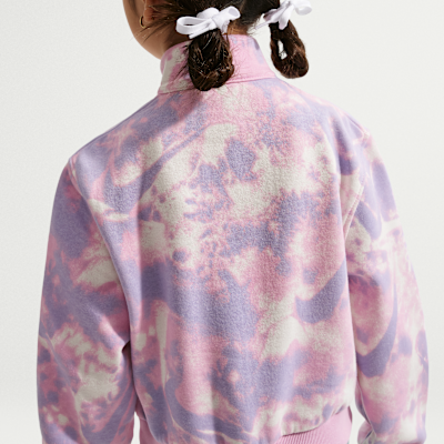 Nike Sportswear Club Fleece Big Kids' (Girls') Long-Sleeve Half-Zip Top