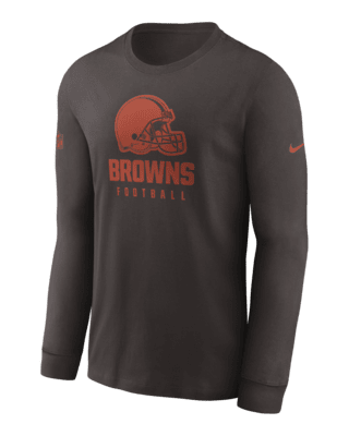 Nike Men's Dri-Fit Sideline Velocity (NFL Cleveland Browns) Long-Sleeve T-Shirt in Grey, Size: Medium | 00KX06G93-078