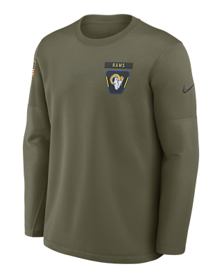 Мужские  Los Angeles Rams Salute to Service Sideline Triumphant Win Coach Nike NFL Pullover Crew