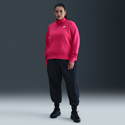 Sudadera de medio cierre para mujer Nike Sportswear Club Fleece (talla grande)