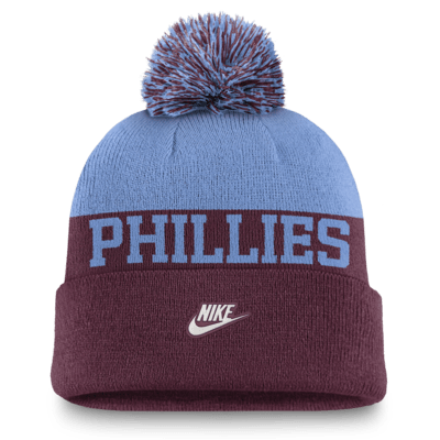 Philadelphia Phillies Rewind Peak Men's Nike MLB Cuffed Pom Beanie