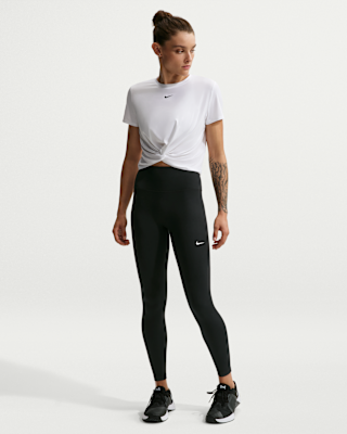 Женские тайтсы Nike One Seamless Front High-Waisted Full-Length Leggings