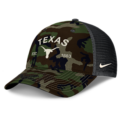 Gorra de rejilla universitaria Nike ajustable para hombre Texas 2025 Military Appreciation Rise