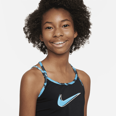 Conjunto de tankini de espalda cruzada para niña talla grande Nike