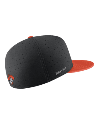 Nike Oklahoma State Cowboys Aero True Fitted Baseball Hat - Black/White/Orange