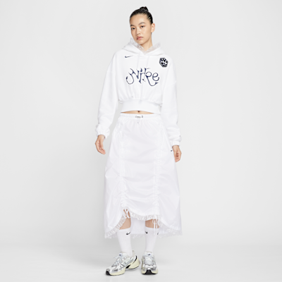 Nike Sportswear 女款寬短版毛圈布套頭連帽上衣
