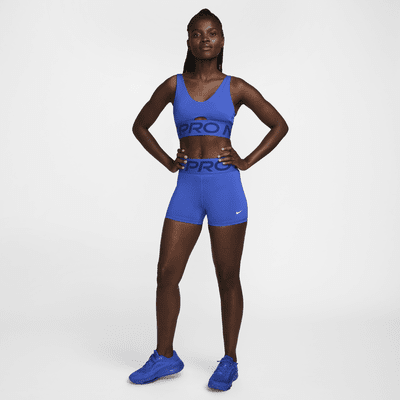 Sutiã de desporto almofadado de suporte médio Nike Pro Indy Plunge para mulher