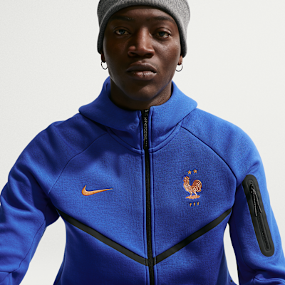 Nike FFF Tech Fleece Windrunner Nike Tam Boy Fermuarlı Erkek Kapüşonlu Futbol Üstü görsel 3