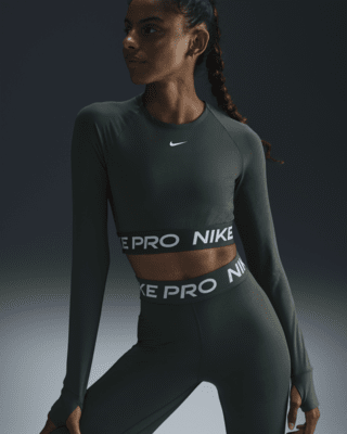 Женские  Nike Pro Dri-FIT Cropped Long-Sleeve Top