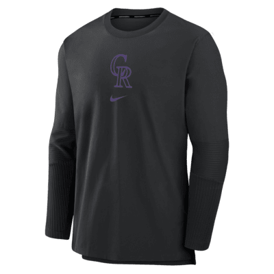 Chamarra sin cierre Nike Dri-FIT de la MLB para hombre Colorado Rockies Authentic Collection Player