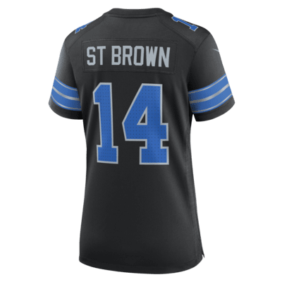 Jersey de fútbol americano Nike de la NFL Game para mujer Amon-Ra St. Brown Detroit Lions