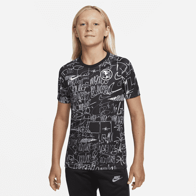 Playera de fútbol para antes del partido Nike Dri-FIT para niños talla  grande Club América. Nike MX