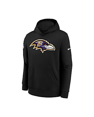 Детское худи Baltimore Ravens Sideline Club Big Kids' Nike NFL Pullover Hoodie