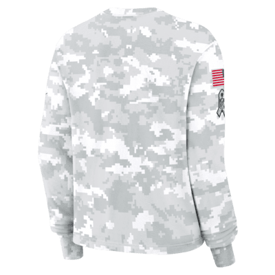 Philadelphia Eagles Salute to Service Edge Lockup Women's Nike Dri-FIT NFL Long-Sleeve T-Shirt