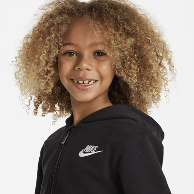 Conjunto de dos piezas de sudadera con gorro para niños talla pequeña Nike Full-Zip Club Set