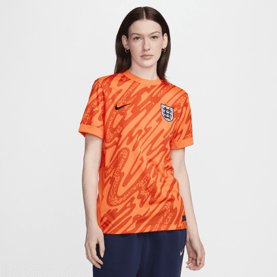 Engeland 2024 Stadium Goalkeeper Nike Dri-FIT replicavoetbalshirt met korte mouwen voor dames