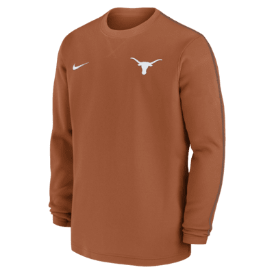 Playera de manga larga universitaria Nike para hombre Texas Longhorns Sideline Coach