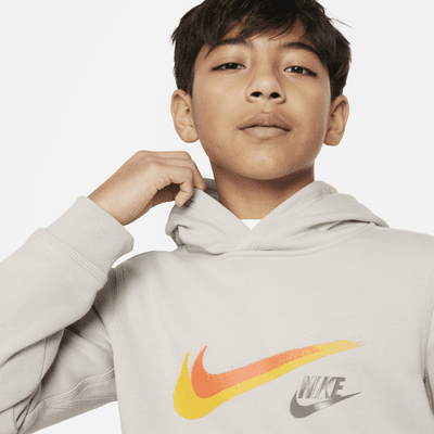 Fleecehuvtröja Nike Sportswear med tryck för ungdom (killar)