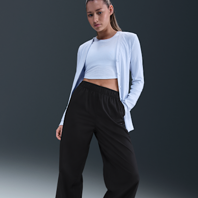 Pants de tiro alto con dobladillo abierto holgados para mujer Nike Sportswear Chill Poplin