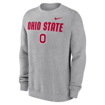 Ohio State Buckeyes Primetime Primary Stack Men's Nike College Pullover Crew