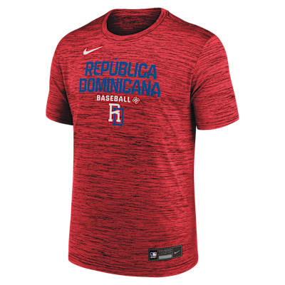 Dominican Republic National Baseball Team 2026 World Baseball Classic Velocity Men's Nike Dri-FIT T-Shirt