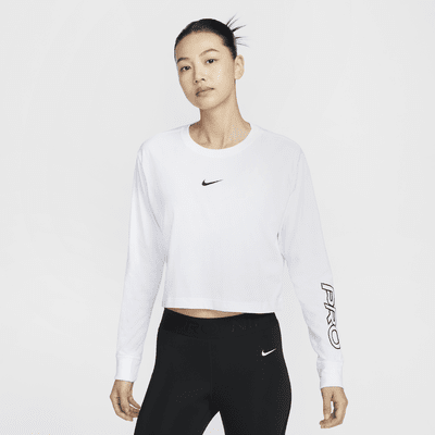 เสื้อยืดเอวลอยแขนยาว Dri-FIT ผู้หญิง Nike Pro