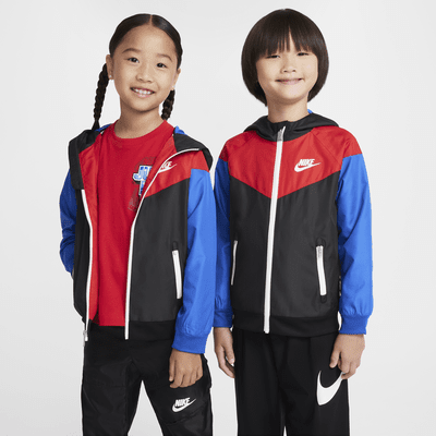 Chamarra con cierre completo para niños talla pequeña Nike Sportswear Windrunner