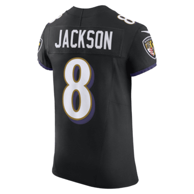 Jersey de fútbol americano Nike Dri-FIT de la NFL Elite para hombre Lamar Jackson Baltimore Ravens