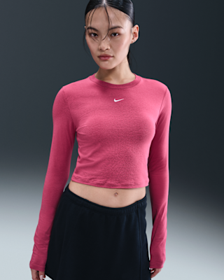 Женские  Nike Sportswear Chill Knit Slim Long-Sleeve Cropped Top