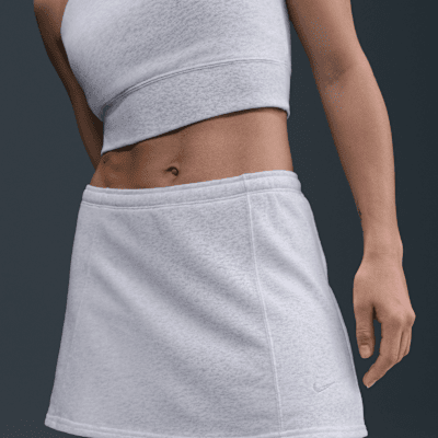 Skort mini de French Terry de tiro medio para mujer Nike Sportswear Chill Terry