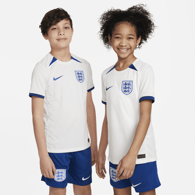 England 2023 Stadium Home Older Kids' Nike Dri-FIT Football Shirt. Nike SG