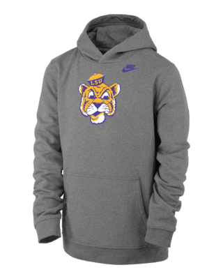 Подростковое худи LSU Club Fleece Big Kids' (Boys') Nike College Pullover Hoodie