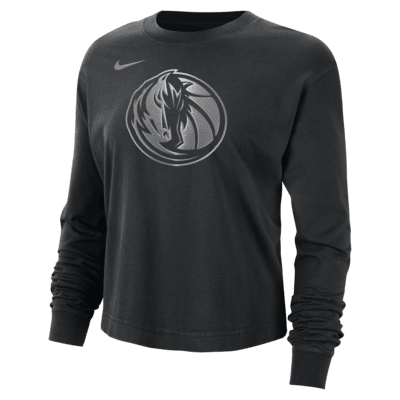 Dallas Mavericks Courtside Women's Nike NBA Shine Boxy Long-Sleeve T-Shirt