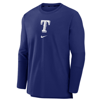 Chamarra sin cierre Nike Dri-FIT de la MLB para hombre Texas Rangers Authentic Collection Player