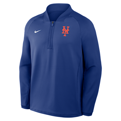 New York Mets Authentic Collection Men's Nike Dri-FIT MLB 1/2-Zip Long-Sleeve Top
