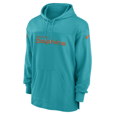 Nike Men's Miami Dolphins Sideline Pewter Grey Half-Zip Long Sleeve Top