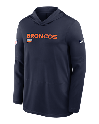 Мужские  Denver Broncos Pure Fury Sideline Nike Dri-FIT NFL Long-Sleeve Hooded Top