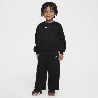 Conjunto de sudadera de cuello redondo y pants para infantil Nike Shine