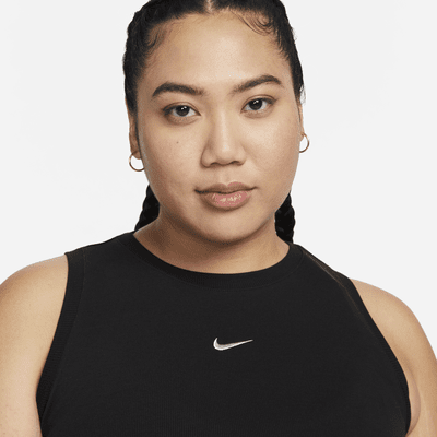 Nike Sportswear Chill Knit tettsittende kort ribbestrikket singlet til dame (Plus Size)